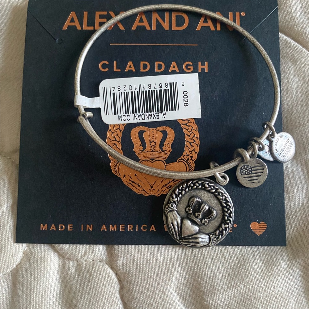 Alex and Ani Silver Claddagh Bangle